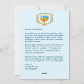 HAPPY HANUKKAH Floral Wreath Menorah Custom Photos シーズンカード (裏面)