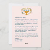 HAPPY HANUKKAH Floral Wreath Menorah Custom Photos シーズンカード (裏面)