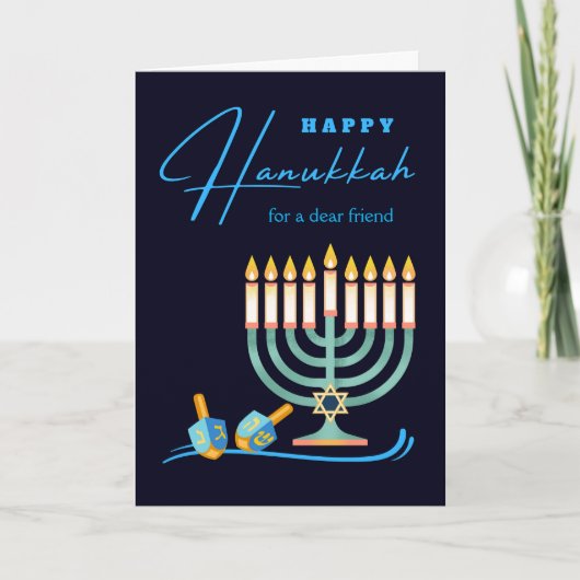 Happy Hanukkah for a 親愛 Friend Add a Name Card カード (正面)