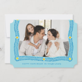 Happy Hanukkah Frame of Light Photo Holiday Card シーズンカード