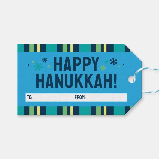 Happy Hanukkah Gift Tag ギフトタグ (正面(横))