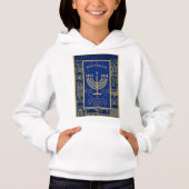 Happy Hanukkah Gold Menorah Jewish Holiday (正面)