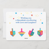 Happy Hanukkah Gold Menorah Jewish Holiday シーズンカード (裏面)