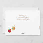 Happy Hanukkah Gold Menorah Jewish Holiday シーズンカード (裏面)