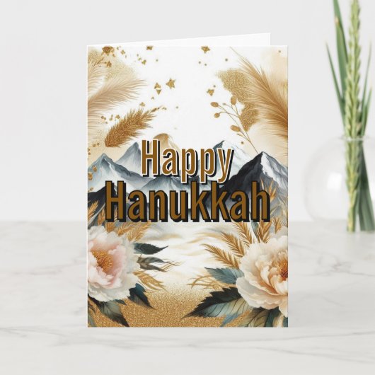 Happy Hanukkah Greeting Card - Modern Simple Cute カード (正面)