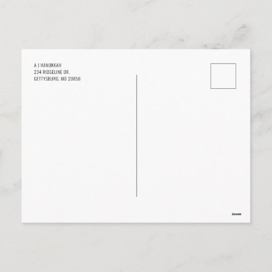 Happy Hanukkah Greetingsの名前を追加 シーズンポストカード (裏面)