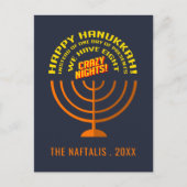 Happy Hanukkah Greetingsの名前を追加 シーズンポストカード (正面)