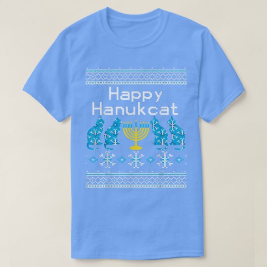Happy Hanukkah Hanukcat Cat Lover  Tシャツ (デザイン正面)