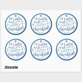 HAPPY Hanukkah Labels Round I'd Latka wish you ラウンドシール (シート)