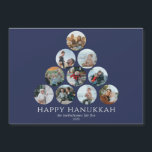 Happy Hanukkah Magnet 10写真<br><div class="desc">あなたの友人や家族が何年も保前に行わ楽しむれる挨拶カー来ド！家族の写真を一つ二つ選お気に入りのべないの？これらの7" x 5"冷蔵庫の磁石は、写真、家族の名前と年の10のお気に入りのプレースホルダを備えている。写真は丸い形をしている。挨拶「ハッピーハヌカー」は白。背景は青王室のい。</div>
