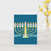 Happy Hanukkah Mahjong Menorah Mahjukkah Chanukkah カード (黄色い花)