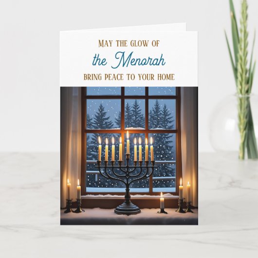 Happy Hanukkah | May the Glow of the Menorah  カード (正面)