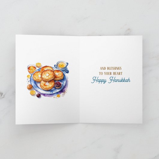 Happy Hanukkah | May the Glow of the Menorah  カード (内部)