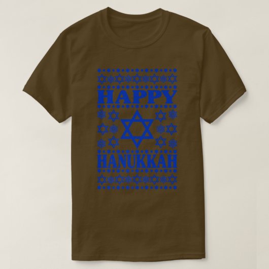 Happy Hanukkah Men Women Kids Stars Of David Jewis Tシャツ (デザイン正面)