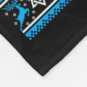 Happy Hanukkah Menorah Dreidel Ugly Chanukah Pajam フリースブランケット (角)