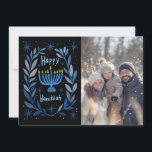 Happy Hanukkah Menorah Hand Drawn CUSTOM PHOTO  シーズンカード<br><div class="desc">Sweet wreath drawing to wish someone happy holidays! Add your own photo! Click "personalize" to add your own photo. You can also add text to the front or back side. Check my shop for more options. Also available as digital download to send instantly via email or text message and postcards...</div>