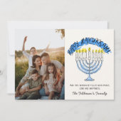 Happy Hanukkah Menorah Photo シーズンカード (正面)