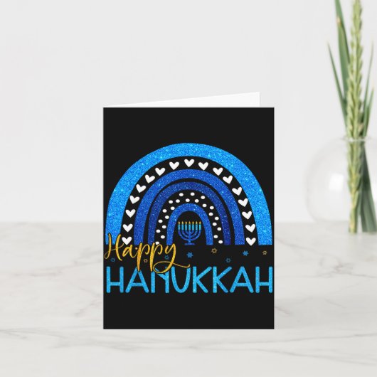 Happy Hanukkah Menorah Rainbow Jewish Gift Women K カード (正面)