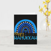 Happy Hanukkah Menorah Rainbow Jewish Gift Women K カード (黄色い花)