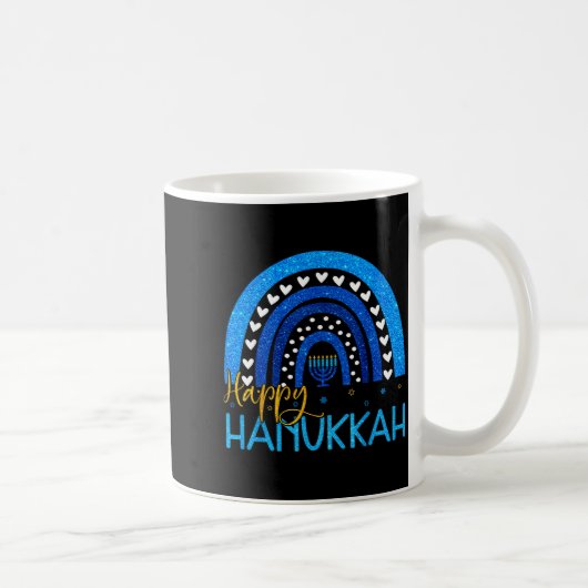 Happy Hanukkah Menorah Rainbow Jewish Gift Women K コーヒーマグカップ (右)