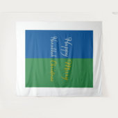 Happy Hanukkah Merry Christmas Dual Holiday タペストリー (正面(横))