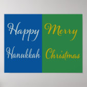 Happy Hanukkah Merry Christmas Dual Holiday ポスター (正面)