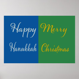 Happy Hanukkah Merry Christmas Dual Holiday ポスター