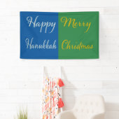 Happy Hanukkah Merry Christmas Dual Holiday 横断幕 (インサイチュ)