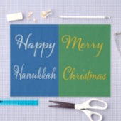 Happy Hanukkah Merry Christmas Dual Holiday  薄葉紙 (クラフト)