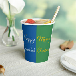 Happy Hanukkah Merry Christmas Dual Holiday Design 紙コップ
