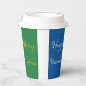 Happy Hanukkah Merry Christmas Dual Holiday Design 紙コップ (右)