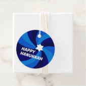 HAPPY HANUKKAH Modern Swirl Star of David Custom フェイバータグ (インサイチュ)