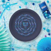 Happy Hanukkah Party Beautiful Blue Decoration ペーパープレート (パーティー)