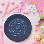 Happy Hanukkah Party Beautiful Blue Decoration ペーパープレート (パーティー)