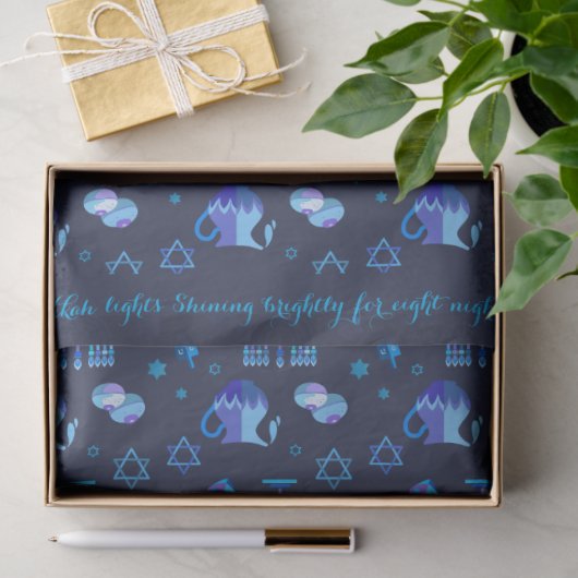 Happy Hanukkah Party Beautiful Blue Decoration 薄葉紙 (ギフト)