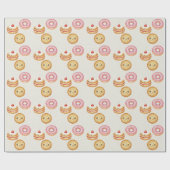 Happy Hanukkah Pattern - Cute Donuts ラッピングペーパー (フラット)