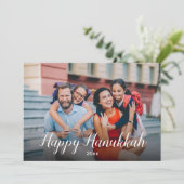 Happy Hanukkah Peace Joyous モダン Photo シーズンカード (スタンド正面)