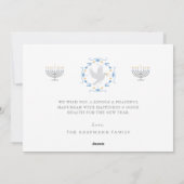 Happy Hanukkah Peace Joyous モダン Photo シーズンカード (裏面)