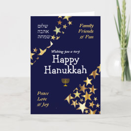 HAPPY HANUKKAH Peace Love Joy Stars HEBREW シーズンカード