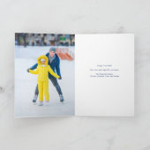 Happy Hanukkah Photo Collage モダン Blue Folded シーズンカード (内部)