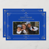 Happy Hanukkah Photo Holiday Card シーズンカード (正面/裏面)
