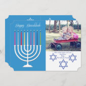 Happy Hanukkah Photo Holiday Card シーズンカード (正面/裏面)