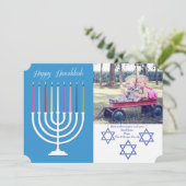 Happy Hanukkah Photo Holiday Card シーズンカード (スタンド正面)