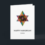 Happy Hanukkah Rainbow Star of David Non Photo シーズンカード<br><div class="desc">ダビデのこの色の星と友達や家族の「ハッピーハヌカー」を望むお洒落こ数々のと。年は編集可能な内部の文字。クリックカスタマイズは、フォントの変更、文字の移動、色の変更、サイズ変更を行う</div>