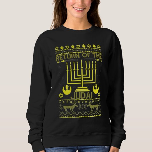 Happy Hanukkah Retun Of The Judai Ugly Sweater Chr スウェットシャツ (正面)