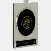 Happy Hanukkah Sameach! シルバープレートバナーオーナメント (右)