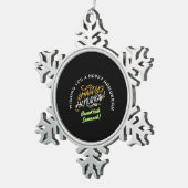 Happy Hanukkah Sameach! スノーフレークピューターオーナメント (右)