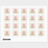 "Happy Hanukkah" Smiling Donut Stickers スクエアシール (シート)