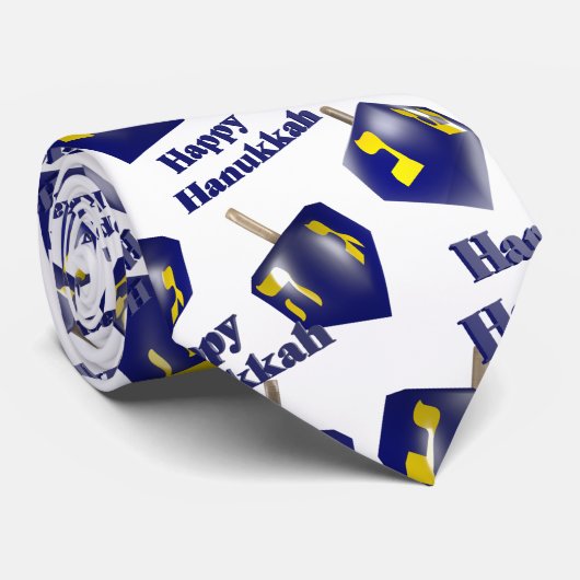 Happy Hanukkah Spinning Dreidel ネクタイ (ロール)