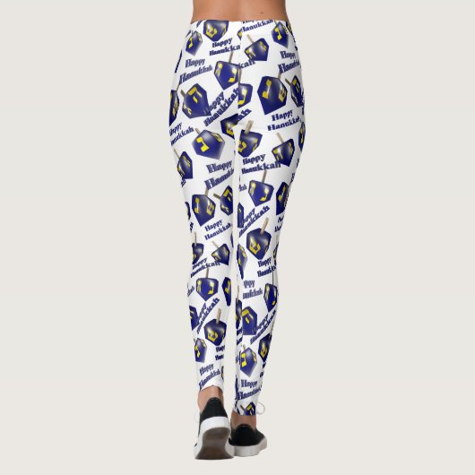 Happy Hanukkah Spinning Dreidel レギンス (裏面)